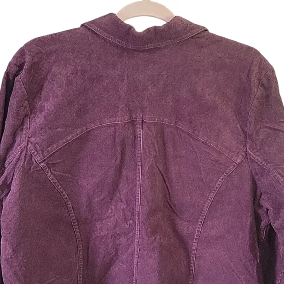 Cj Banks - Stretch Textured Corduroy Purple Jacket - Size X - Picture 9 of 10